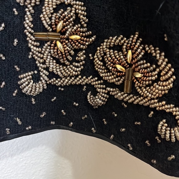 No Brand vintage, black wool, beaded jacket. Size 8 - Picture 4 of 11